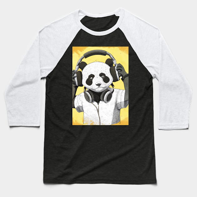 DJ Panda Music Baseball T-Shirt by maxcode